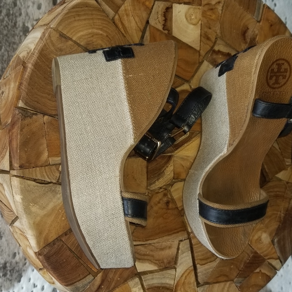 Tory Burch Leather Wedges